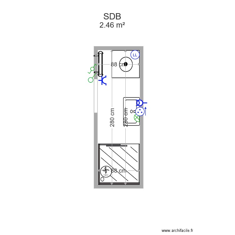 sdb ameublement. Plan de 0 pièce et 0 m2