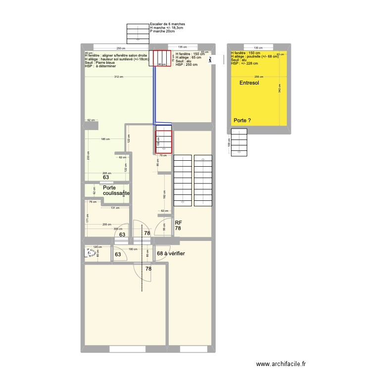 Banning 21 Rez 1 PORTES. Plan de 0 pièce et 0 m2