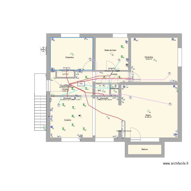 Appart étage Huy Plafond. Plan de 0 pièce et 0 m2