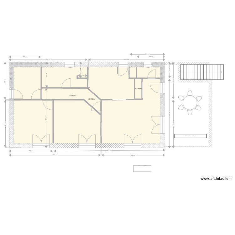 Implantation cloisons. Plan de 0 pièce et 0 m2