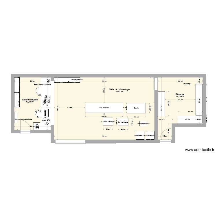 Plan nouvelle salle électrophysiologie. Plan de 0 pièce et 0 m2