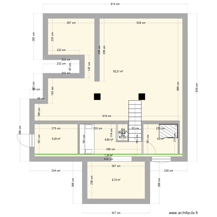 plan saint si grande piece de vie. Plan de 4 pièces et 70 m2