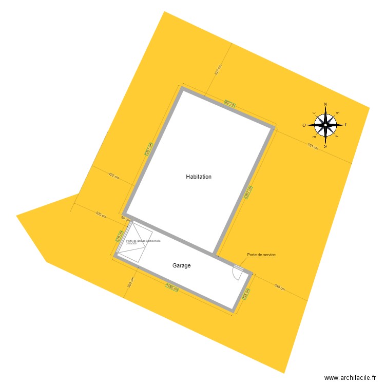 Plan de masse projet. Plan de 0 pièce et 0 m2