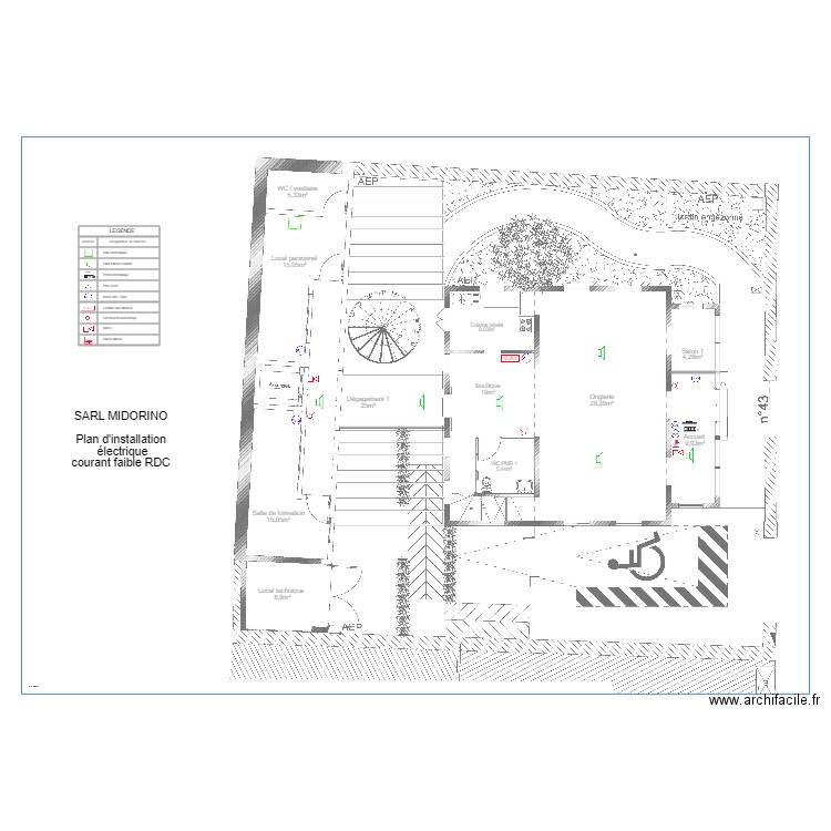 MIDORINO Courants faibles RDC. Plan de 0 pièce et 0 m2