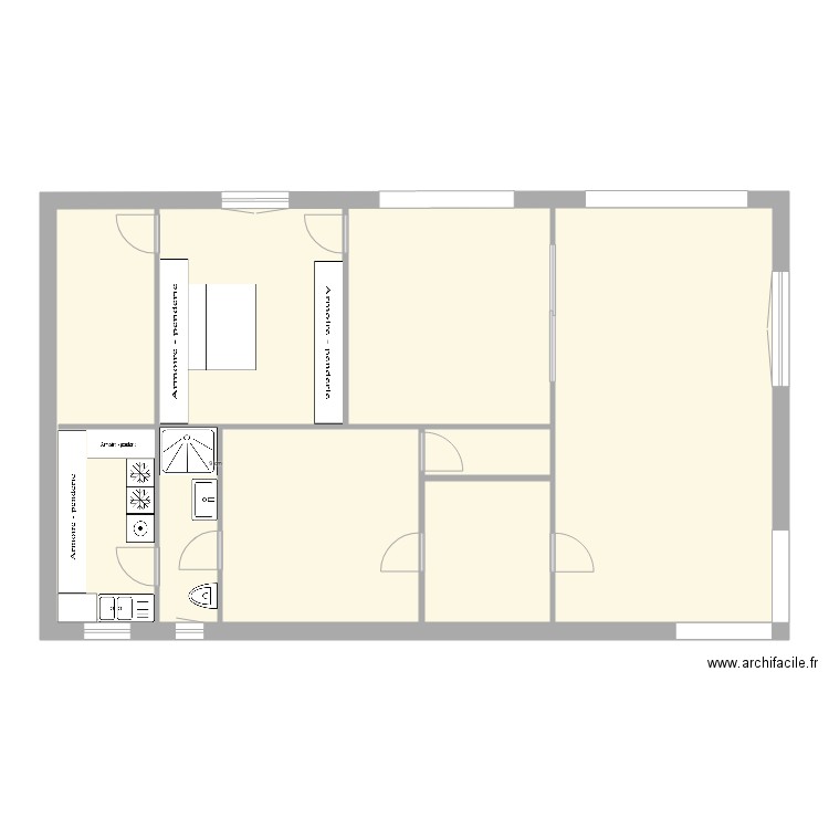 Nouveau domicile. Plan de 6 pièces et 123 m2