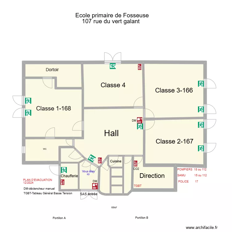 Fosseuse &eacute;cole plan B. Plan de 
