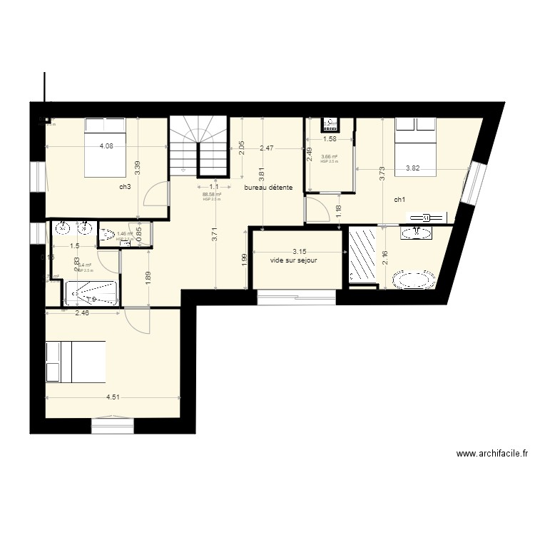 maison corseul etage. Plan de 9 pièces et 216 m2