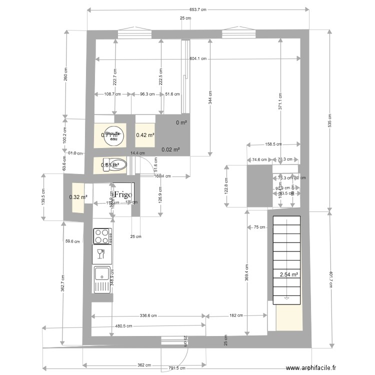 Etage Rez de chaussée 38 à 40m2. Plan de 0 pièce et 0 m2