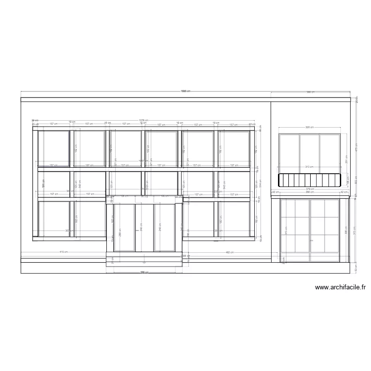 façade avant cotée . Plan de façade avant cotée . Plan de