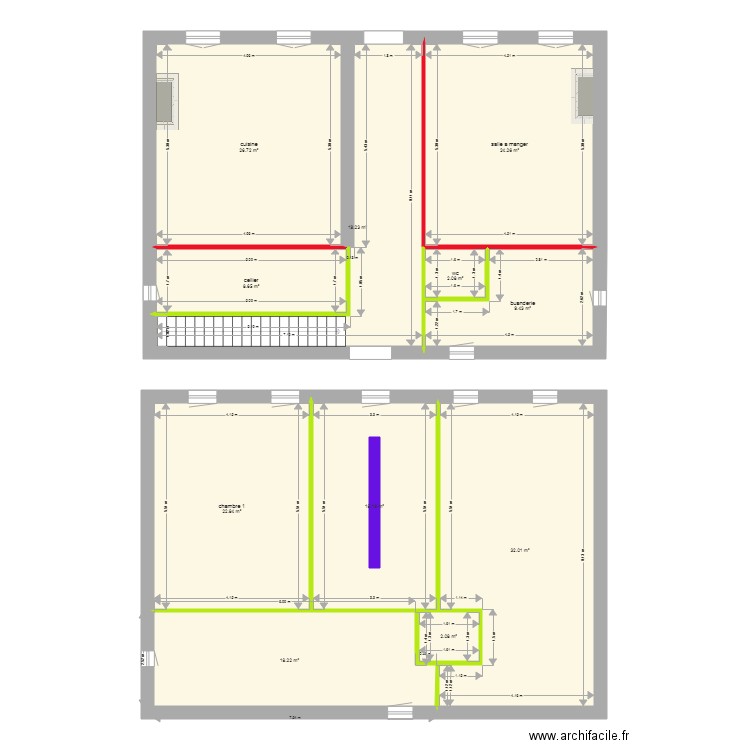 plan initial. Plan de 0 pièce et 0 m2