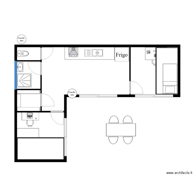 projet ELO 211. Plan de 6 pièces et 42 m2