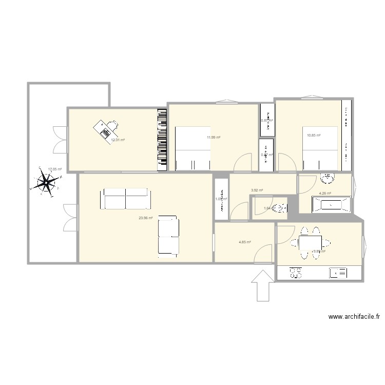 F4 Cretes. Plan de 0 pièce et 0 m2