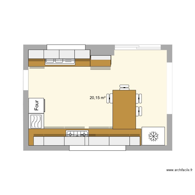 Projet cuisine bis. Plan de 0 pièce et 0 m2