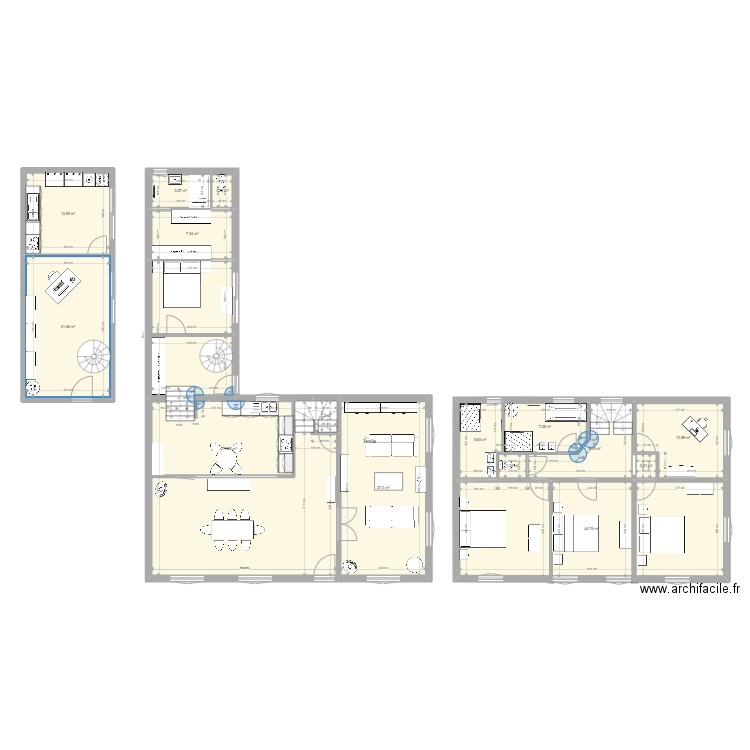 plan fp 2. Plan de 15 pièces et 232 m2