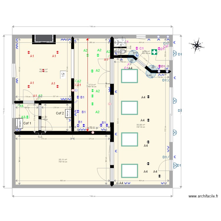 Batiment avec extention pour ch Electr. Plan de 0 pièce et 0 m2