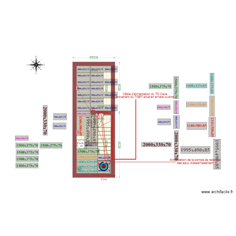 RDC  élec eg V9 arrière cuisine caillebotis. Plan de 0 pièce et 0 m2