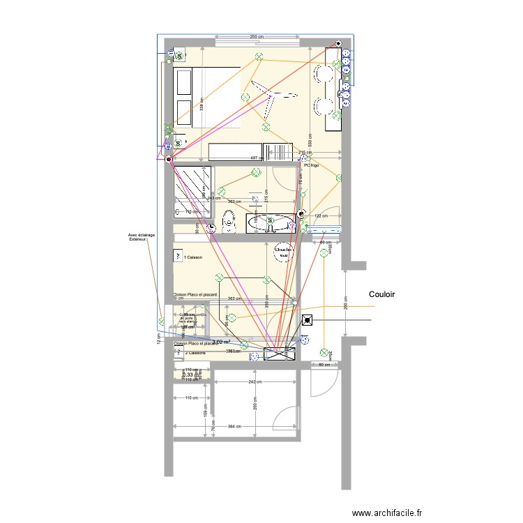 chambre A arrière Etage 1 2 3 élec du 22 02 20. Plan de 0 pièce et 0 m2