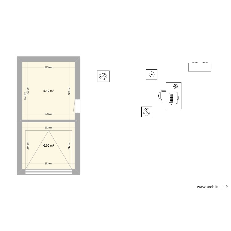 garage. Plan de 2 pièces et 15 m2