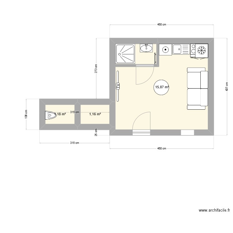 1ER ETAGE T2 N1. Plan de 11 pièces et 159 m2