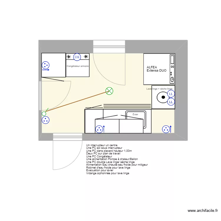 Cellier Electricit&eacute;. Plan de 