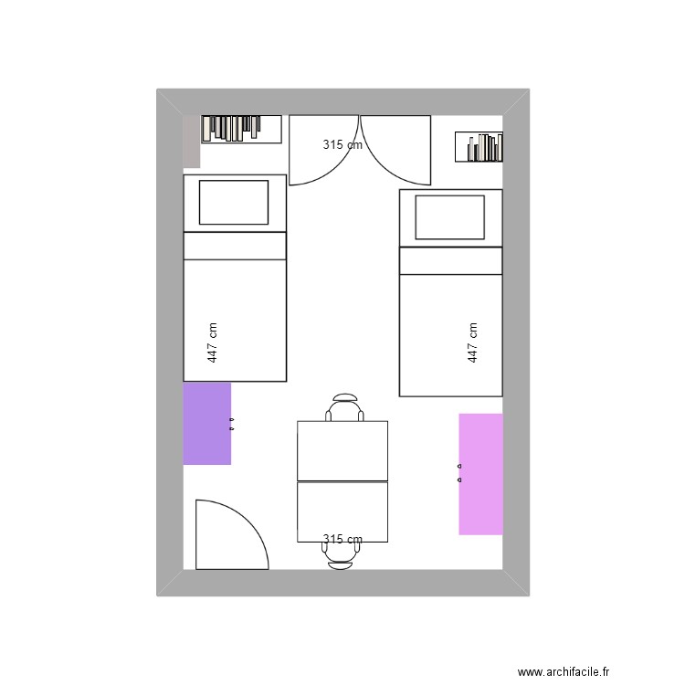 chambre. Plan de 0 pièce et 0 m2
