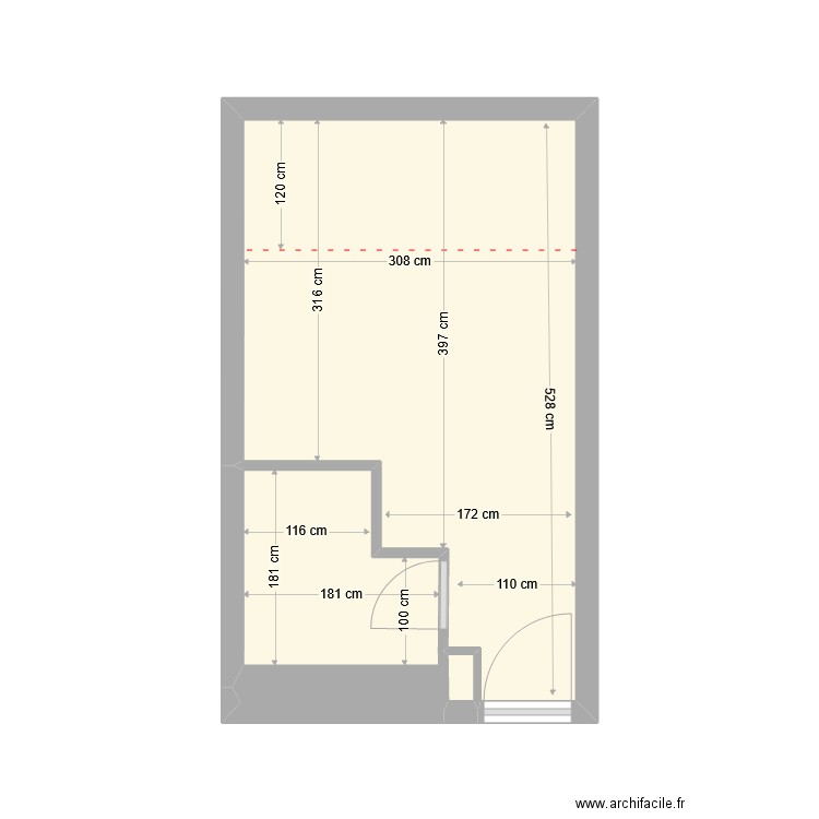 33 St Leonard. Plan de 3 pièces et 15 m2