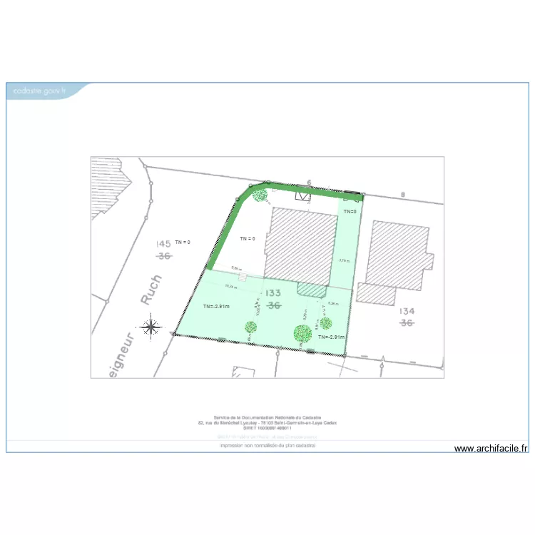 Plan de masse cadastre avant modifications. Plan de 
