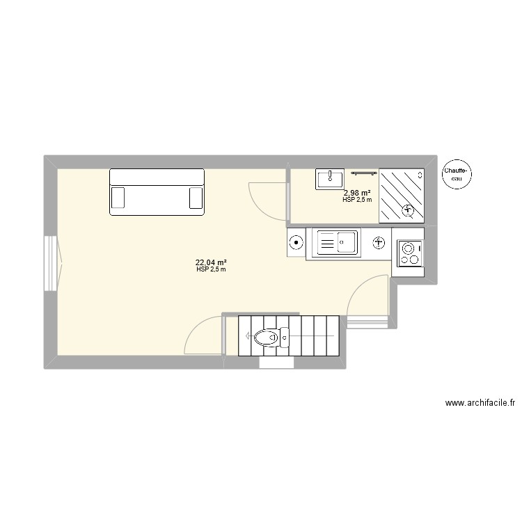 B Studio troisième projet. Plan de 0 pièce et 0 m2