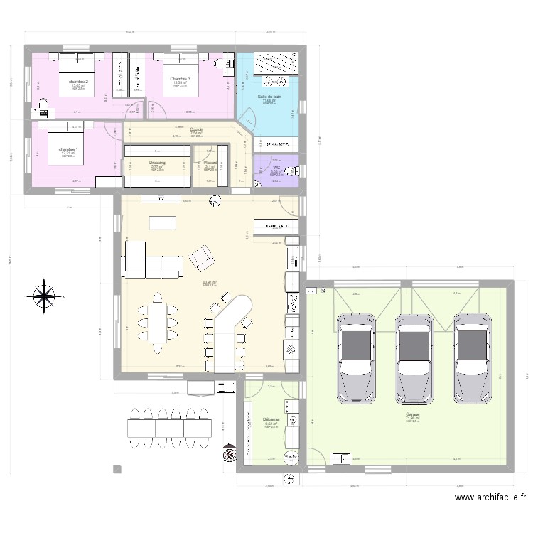 maison thibaut 1. Plan de 11 pièces et 216 m2