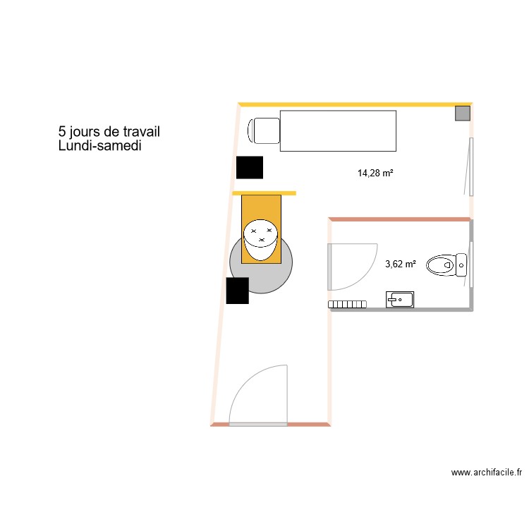 BB1 derrière 2022 ideal 2.0. Plan de 2 pièces et 18 m2