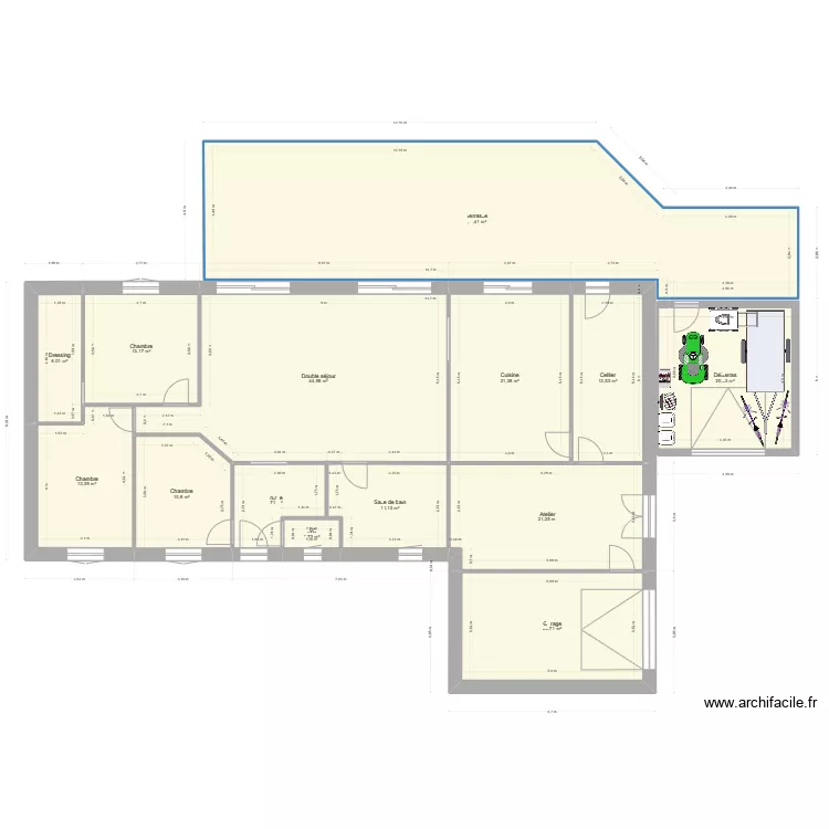Plan Rez de Chauss&eacute;e. Plan de 