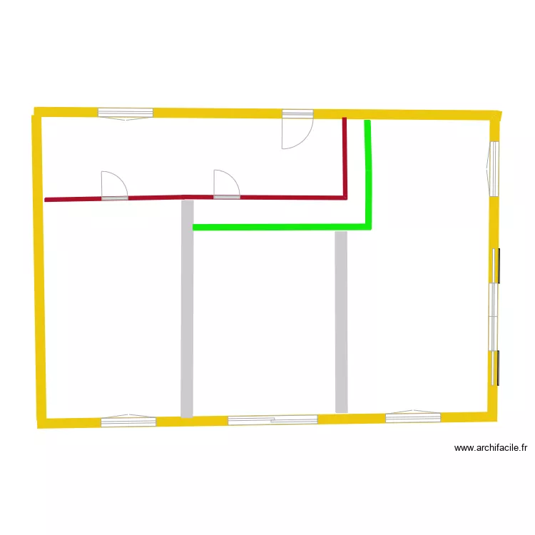 Prise et eclairage mezzanine vide. Plan de 