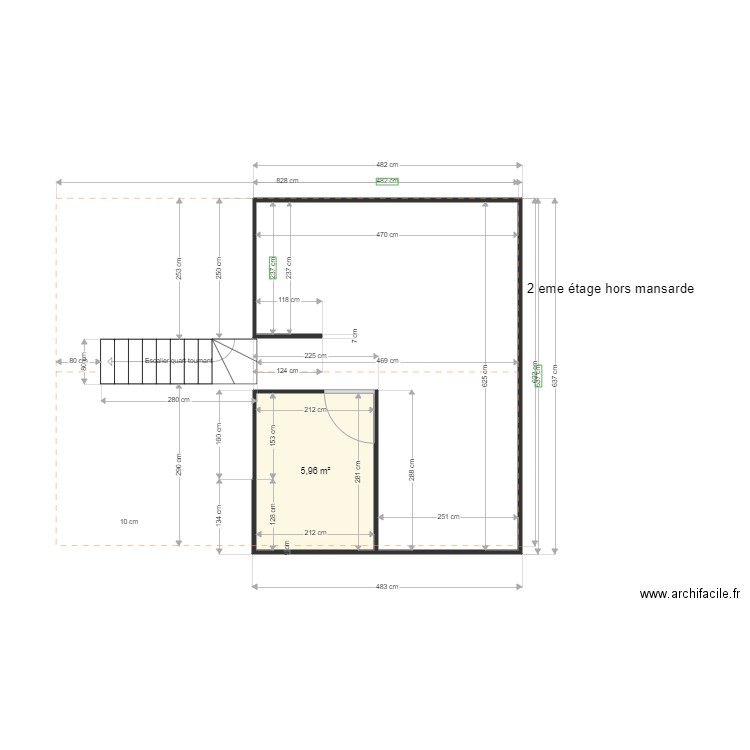 2 eme étage . Plan de 0 pièce et 0 m2