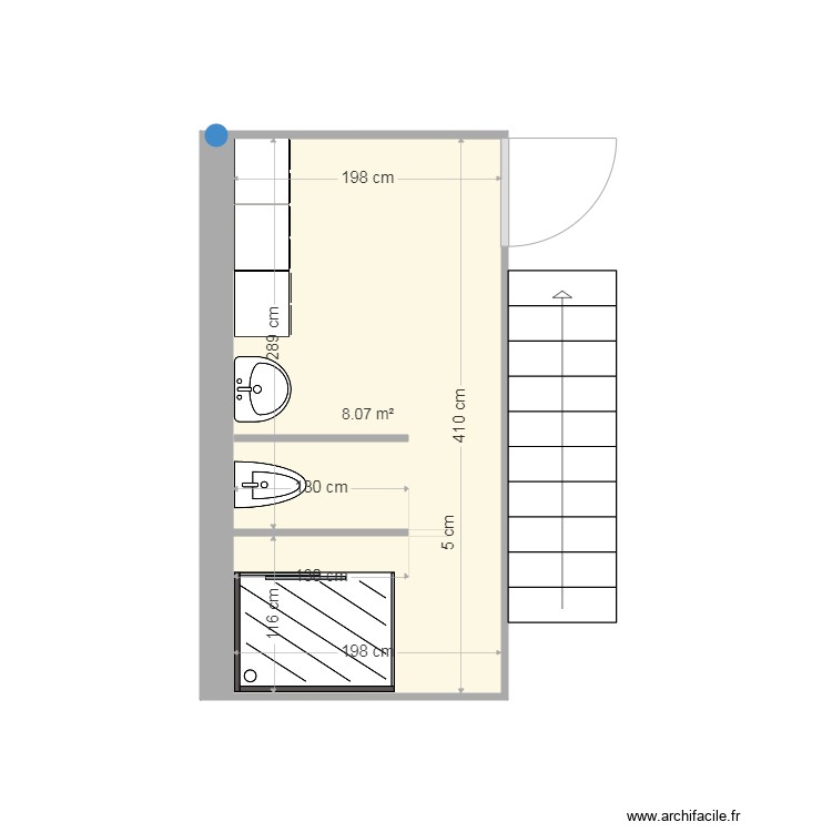 sanitaire  attelier . Plan de 0 pièce et 0 m2