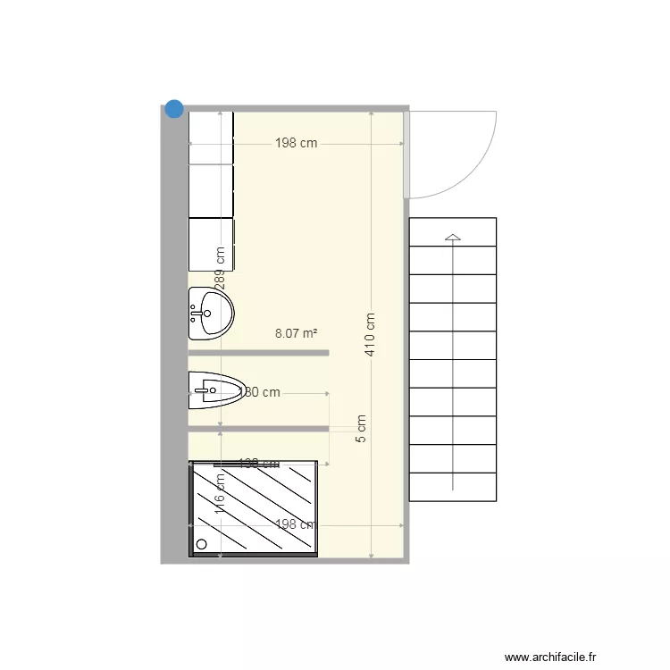 sanitaire  attelier . Plan de 