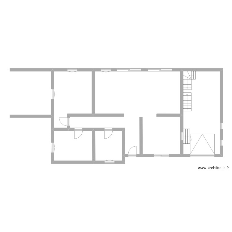 CHAUSSEBOURG RDC. Plan de 5 pièces et 130 m2