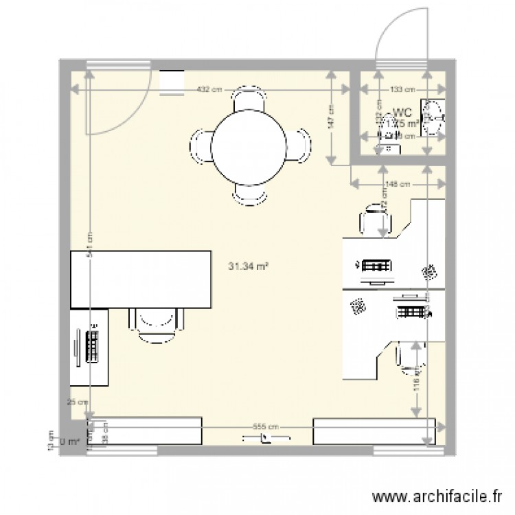 Bureaux. Plan de 0 pièce et 0 m2