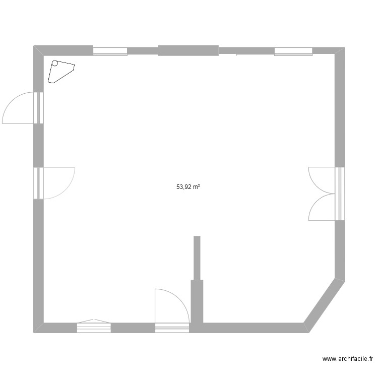 Aurie Plan 0. Plan de 1 pièce et 54 m2
