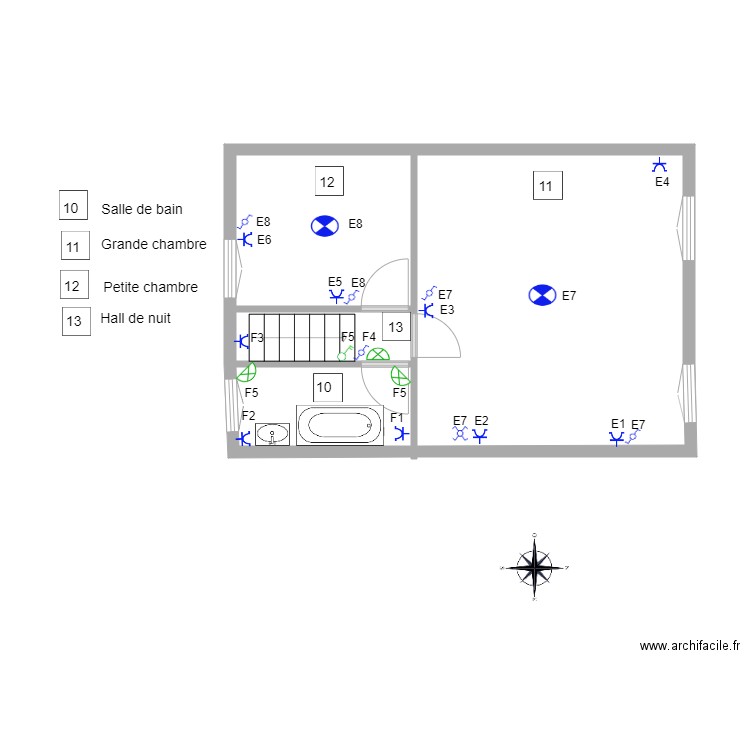 Etage Eclairage 271 juillet . Plan de 0 pièce et 0 m2