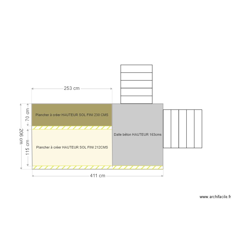 Plancher wc. Plan de 0 pièce et 0 m2