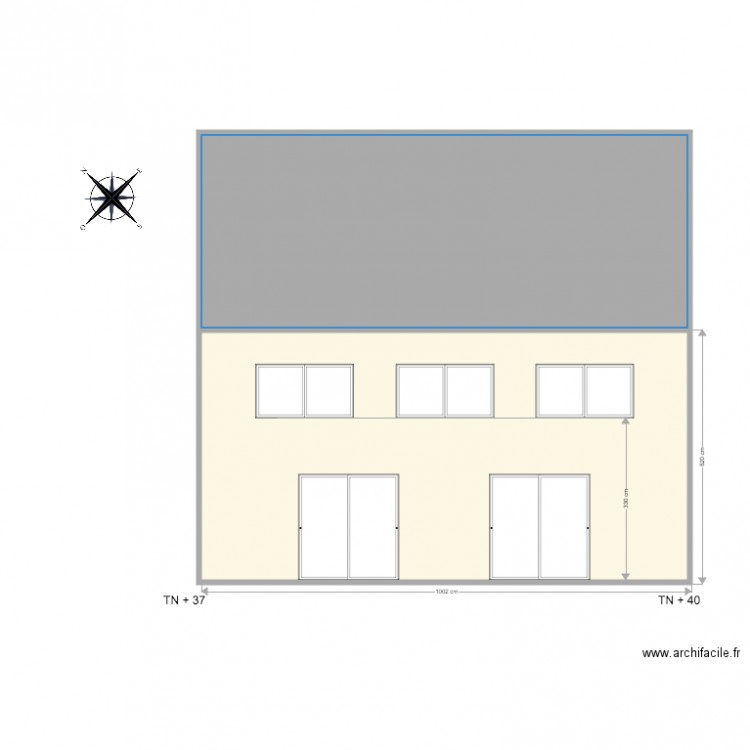 Facade arrière sans Extension . Plan de 0 pièce et 0 m2