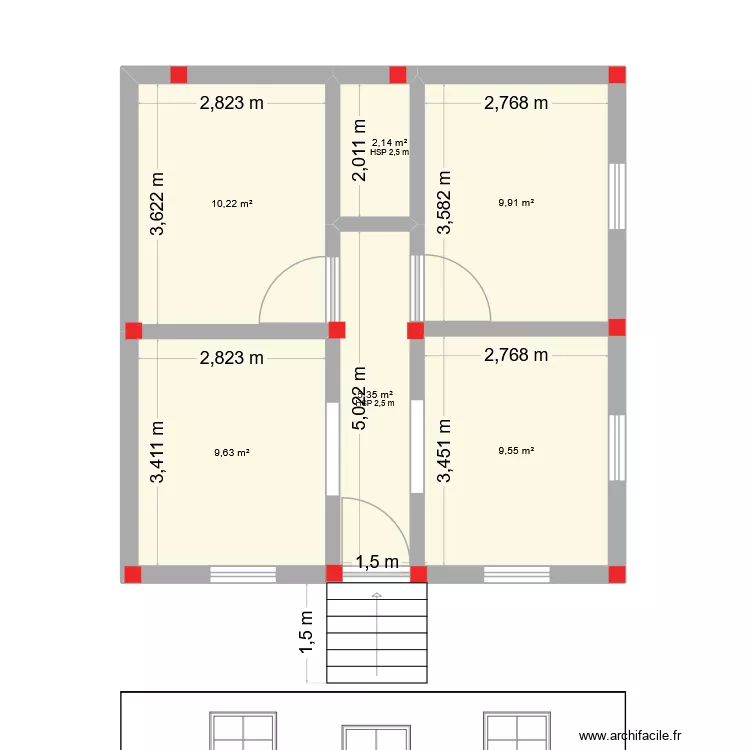 PLAN 2 MAISON. Plan de 6  et 47 m²