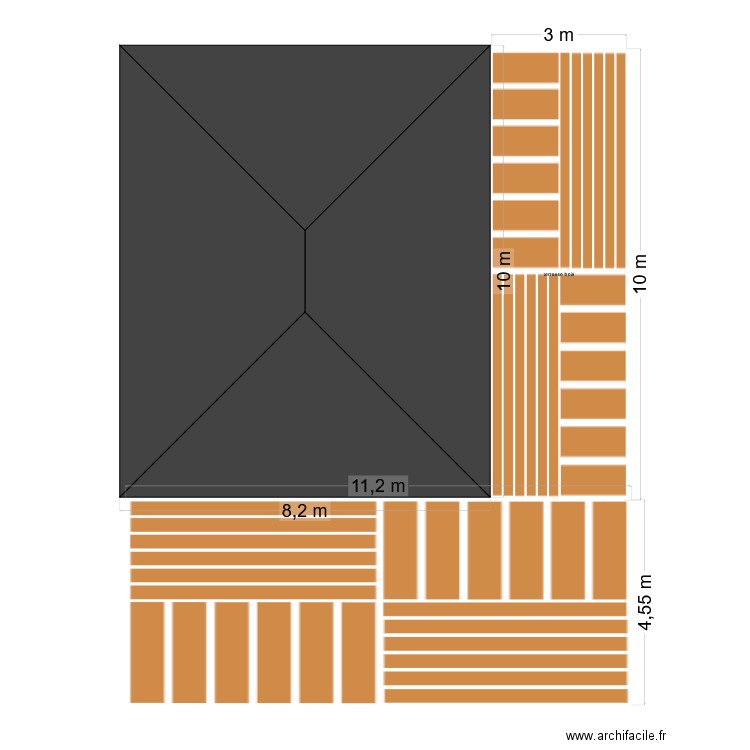 plan terrasse bois. Plan de 0 pièce et 0 m2