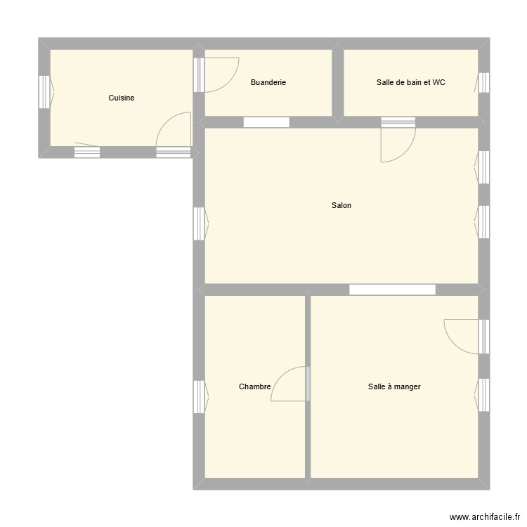 Desloires. Plan de 6 pièces et 66 m2