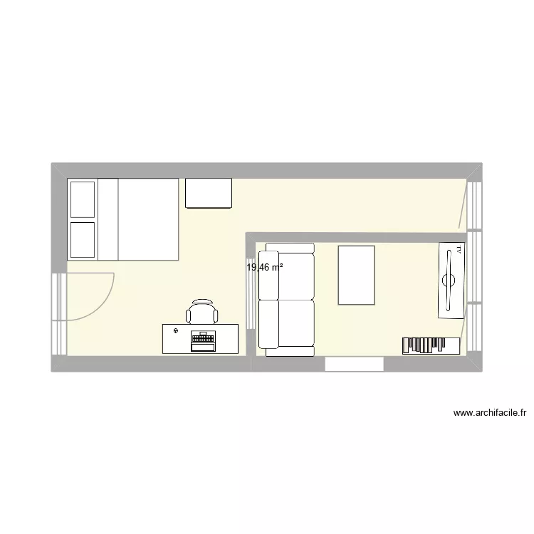 paris 2. Plan de 1  et 19 m²