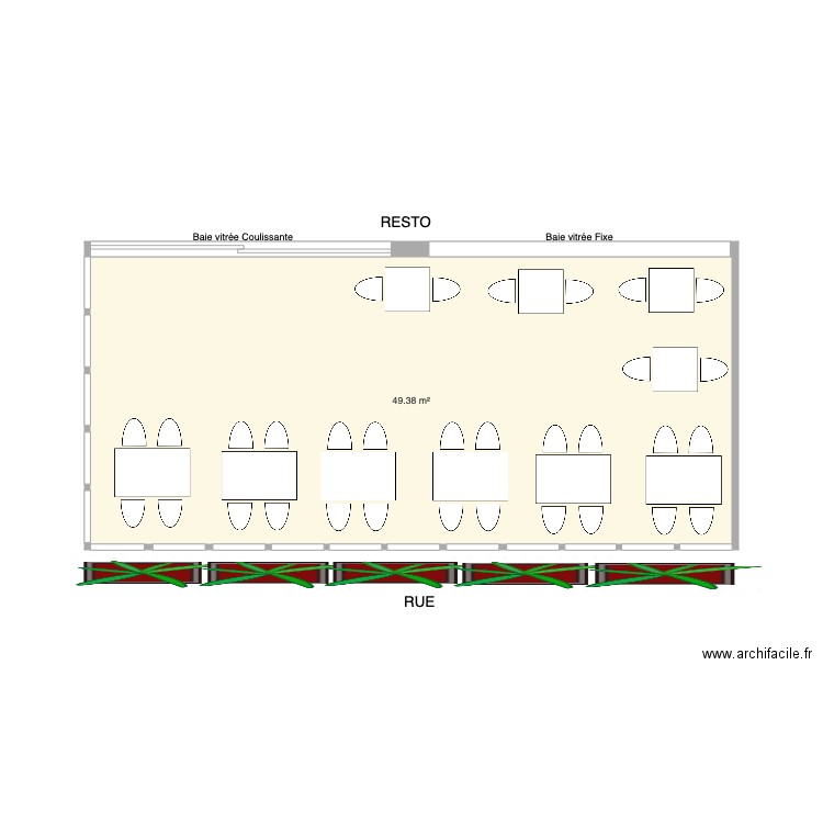 terrasse resto. Plan de 0 pièce et 0 m2