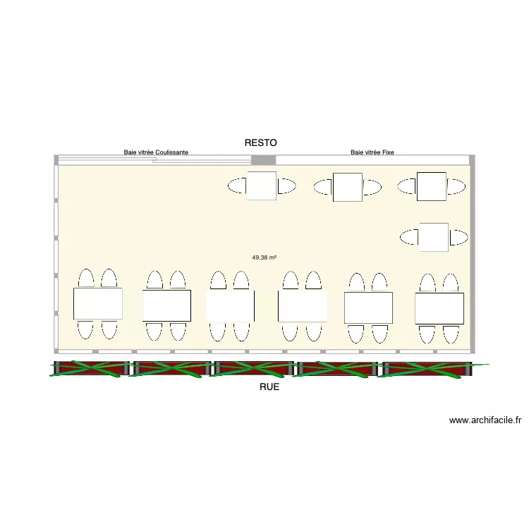 terrasse resto. Plan de 