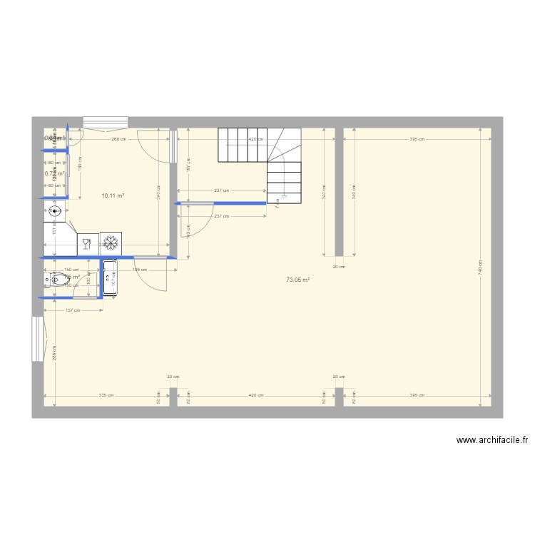 Sous-sol 3. Plan de 5 pièces et 86 m2