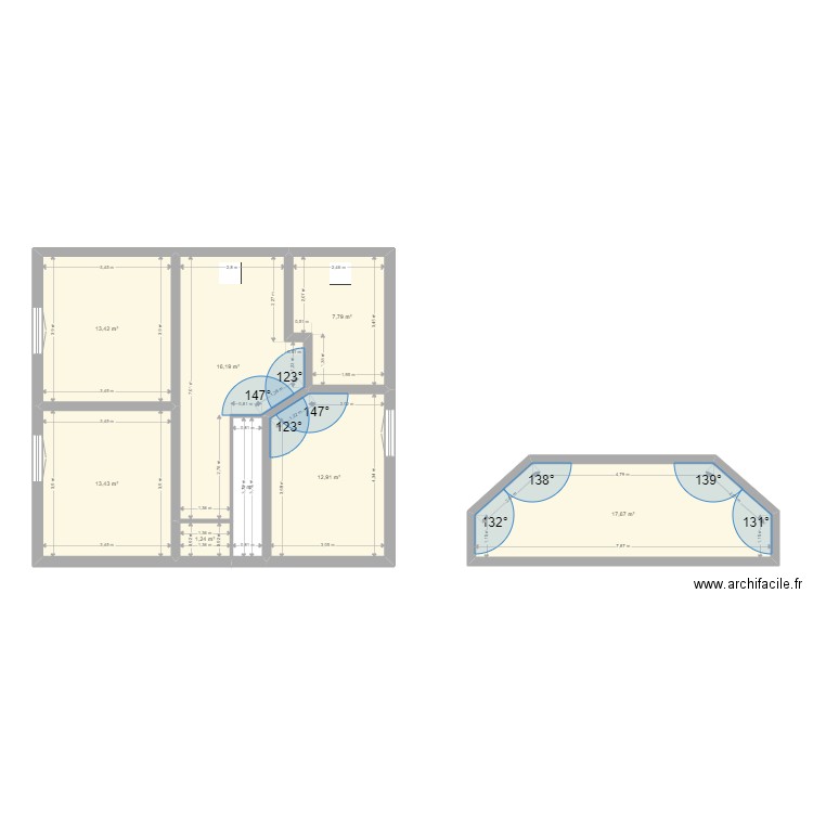 Estavoyer. Plan de 11 pièces et 164 m2