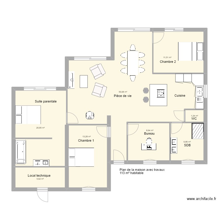 Maison Marsilly Renaudin. Plan de 0 pièce et 0 m2